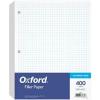 Oxford Filler Paper, 8-1/2″ x 11″, 4 x 4 Graph Rule, 3-Hole Punched, Loose-Leaf Paper for 3-Ring Binders, 400 Sheets Per Pack (62360),White(Letter (Pack of 10))