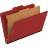Pendaflex Recycled Classification File Folders, 2 Dividers, 2″ Embedded Fasteners, 2/5 Tab Cut, Legal Size, Light Green, Box of 10 (29076R)(Red)