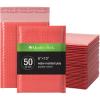 Quality Park Bubble Mailers, 6 x 9 Inch, White Poly Mailers, Padded Envelopes, Shipping Envelopes, Water Resistant, Self Seal, 50 Per Box (QUA85856), Plastic(coral)