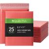 Quality Park Bubble Mailers, 8.25 x 11 Shipping Envelopes, Water Resistant White Poly Padded Envelopes, Redi-Strip Peel Off Closure, 25/Box (QUA85859)(Coral)