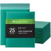 Quality Park Bubble Mailers, 8.25 x 11 Shipping Envelopes, Water Resistant White Poly Padded Envelopes, Redi-Strip Peel Off Closure, 25/Box (QUA85859)(Turquoise)