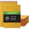 Quality Park Large Bubble Mailers, 10.5 x 15 Shipping Envelopes, Durable Brown Kraft Padded Envelopes, Redi-Strip Peel Off Closure, 25/Box (QUA85763)(10.5 x 15)