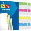 Redi-Tag Write On Tabs, Removable Index Tabs, Customizable Adhesive Labels, 4 Assorted Colors: Yellow, Green, Pink, Blue, 0.7″ x 2″, 48 Per Pack (B33248)(48 Count (Pack of 1))