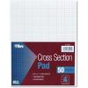 TOPS Cross-Section Pads, 8-1/2″ x 11″, Glue Top, Graph Rule (10 x 10), 50 Sheets (35101)(4 Squares/Inch)