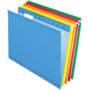 Pendaflex 04152 1/5 BLA Reinforced Hanging File Folders, Letter Size, Black, 1/5 Cut, 25/BX (4152 1/5 BLA)(Assorted Colors)