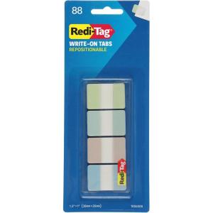 Redi-Tag Write-On Tabs, Repositionable Tabs for Binders and Planners, Removable Pop Up Tags, 4 Calming Colors, 1″ x 1.5″, 88 Per Pack (1006508)(4 Calming Colors)