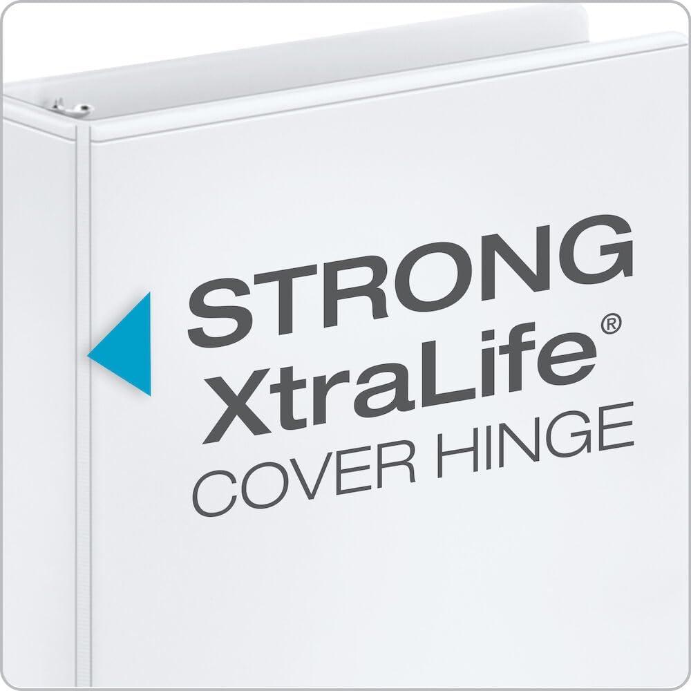 imageCardinal Performer 3Ring Binders 3quot NonLocking SlantD Rings 725Sheet Capacity ClearVue Presentation NonStick PVCFree White 4Pack 27600White