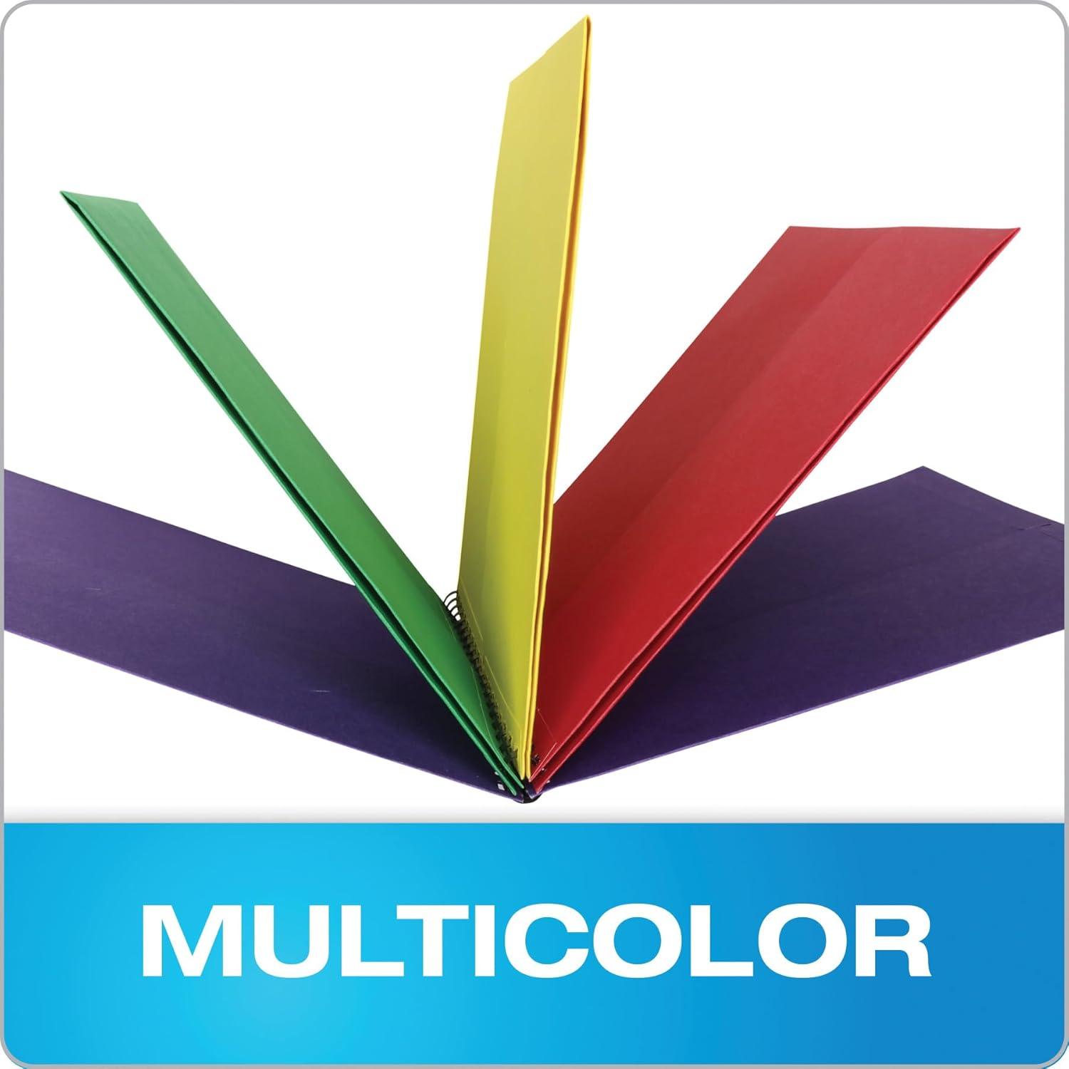 imageOxford 8Pocket Paper Folder Letter Size 200Sheet Capacity Multicolor Red Green Yellow Purple 99656 Multicilor 812quot x 11quot812 x 11