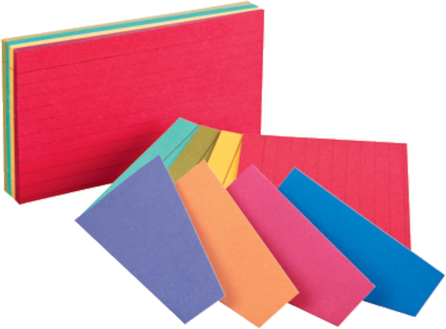 imageOxford Extreme Index Cards 3 x 5 Inches Assorted Colors 100 per pack 04736100 Count Pack of 2