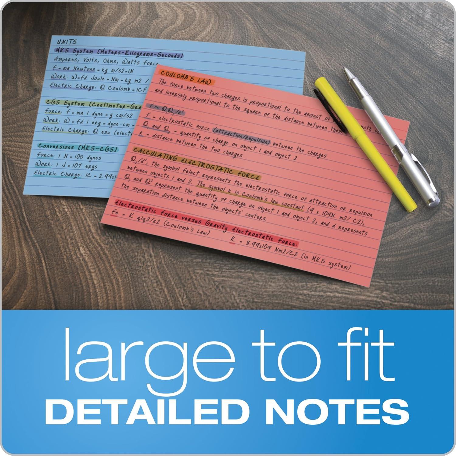 imageOxford Index Cards Assorted Colors 5quot x 8quot Ruled 100Pack 35810100Pack