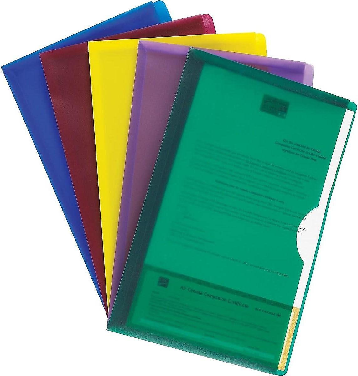 imagePendaflex Translucent Poly File Jackets Legal Size Assorted Colors 5Pack 50993Legal