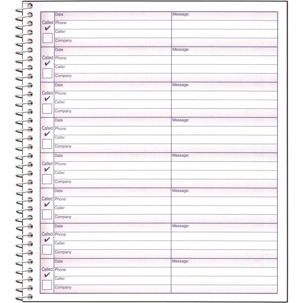 imageAdams Voice Mail Log 8 14 x 8 12 Inch Spiral Bound 120 Forms per Book White S8796