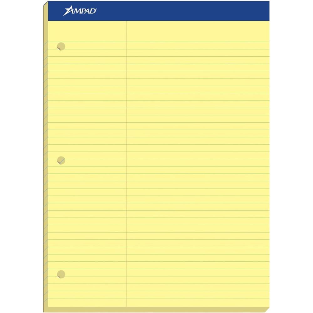 imageAmpad 20245 Double Sheets Pad Law Rule 8 12 x 11 34 Canary 100 Sheets 20245