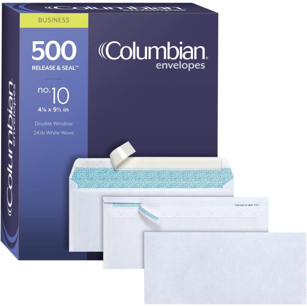 imageColumbian 10 Security Envelopes 500Box No Window 418 x 912 Inches Release ampamp Seal Self Seal SimplySafe Tamper Evident White COLO18010
