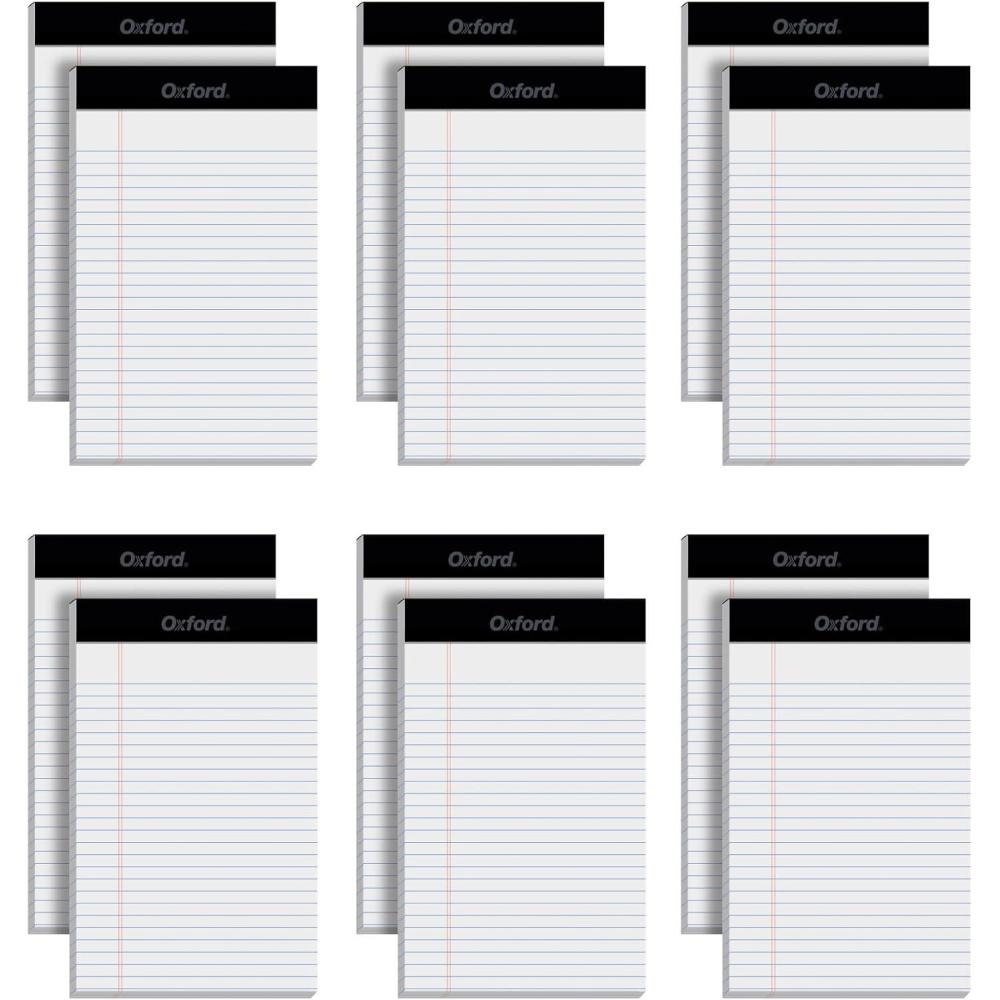 imageOxford 85 x 11 Legal Pads 12 Pack Wide Ruled White Paper 50 Sheets Per Writing Pad Made in the USA 740305 x 8