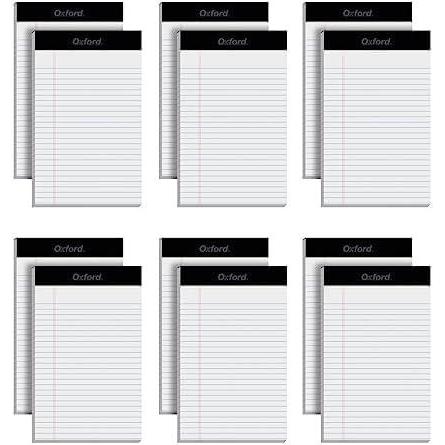 imageOxford 85 x 11 Legal Pads 12 Pack Wide Ruled White Paper 50 Sheets Per Writing Pad Made in the USA 740305 x 8 Pack of 12