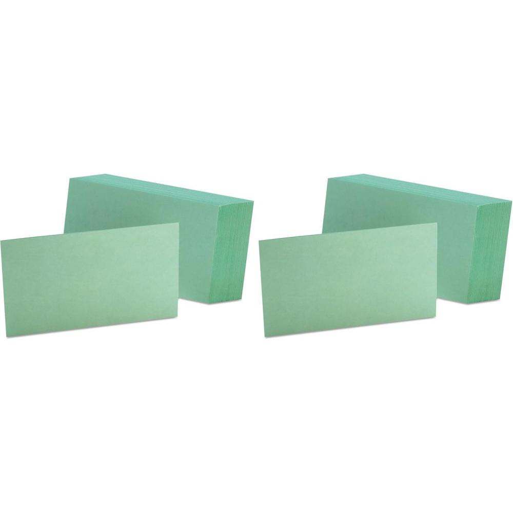 imageOxford Blank Color Index Cards 3quot x 5quot Green 100 Per Pack 7320 GRE100 Count Pack of 2
