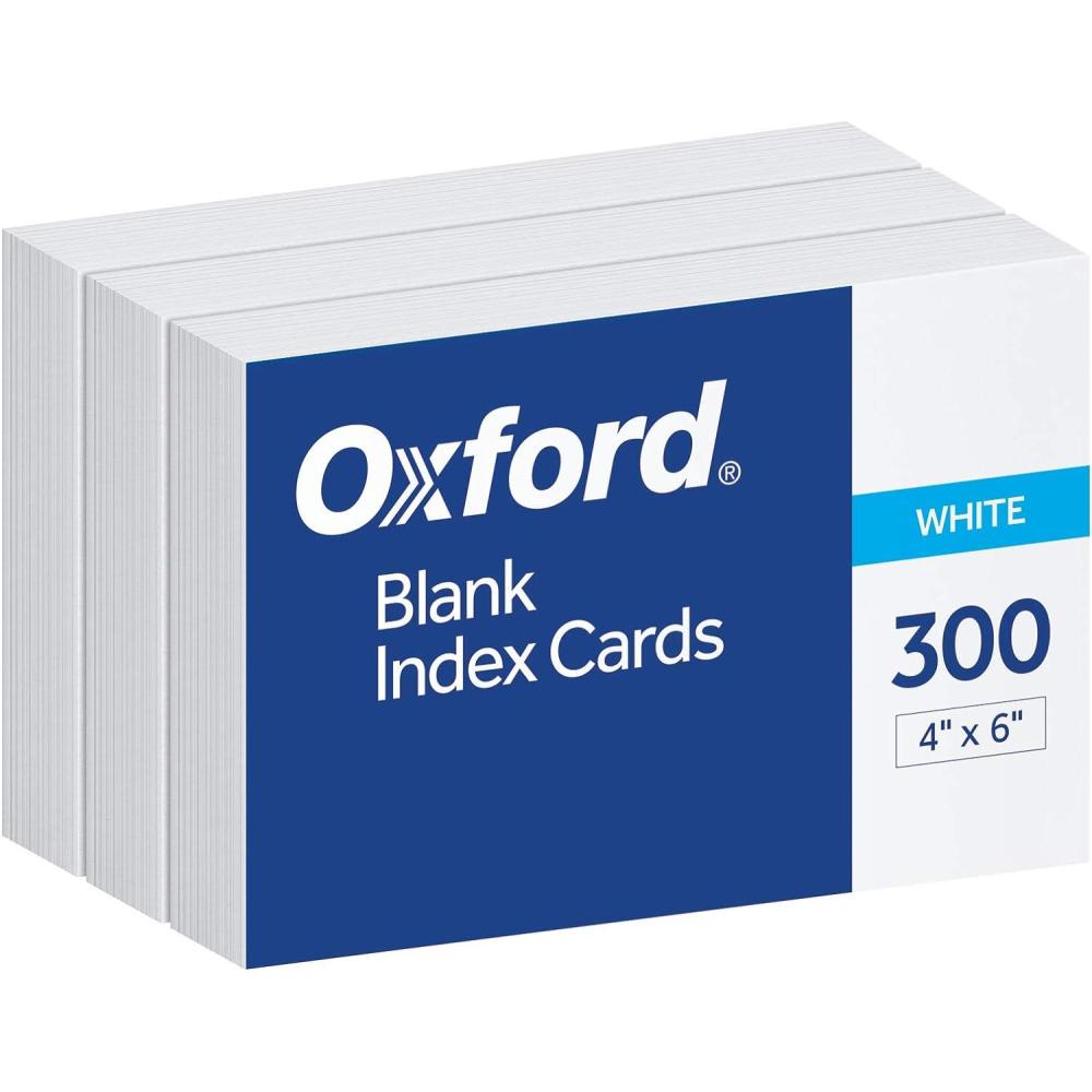 imageOxford Blank Index Cards 4quot x 6quot White 300 Count 1 pack 10002EE4 X 6