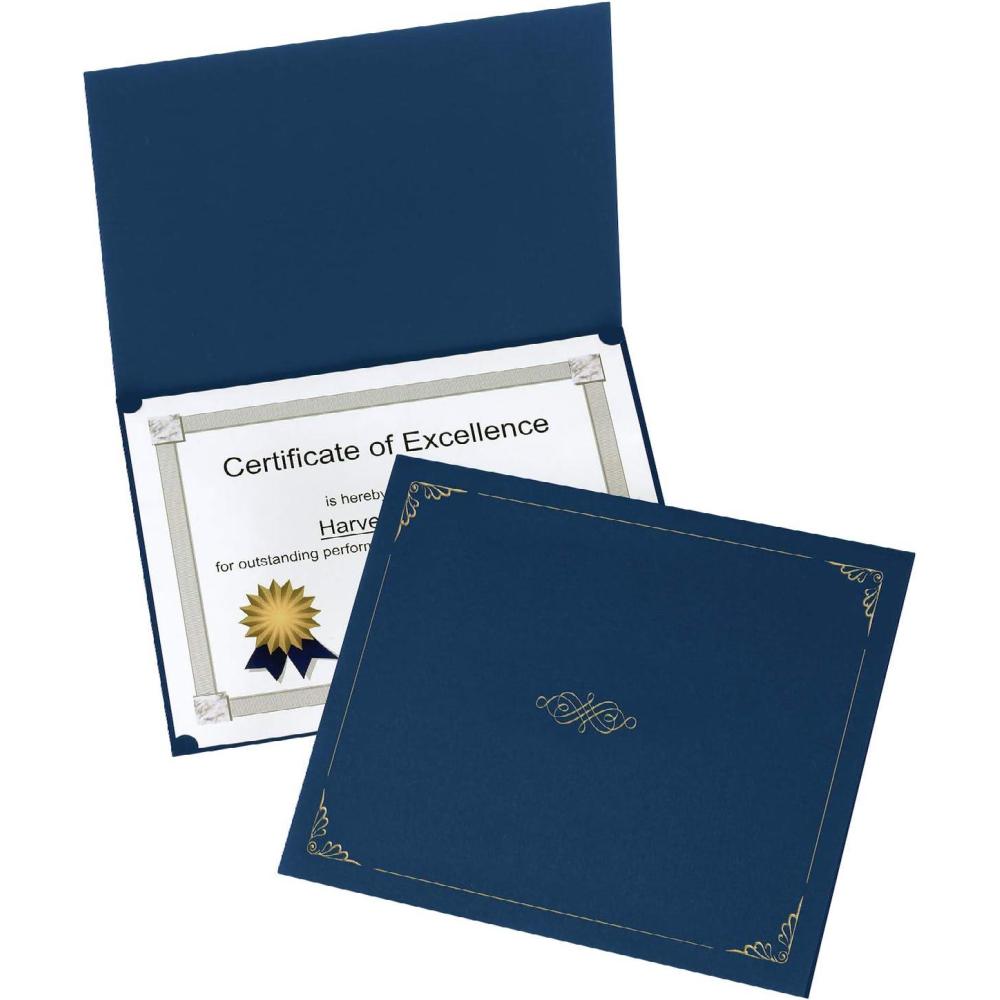 imageOxford Certificate Holders Diploma Covers for Letter Size 85x11 Certificates Cardstock Black Letter Size 25 Per Pack 299550Dark Blue