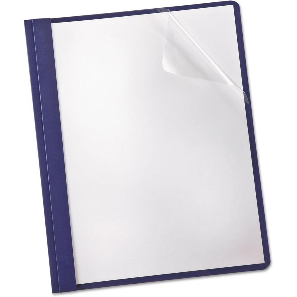 imageOxford Clear Front Report Cover 3 Prong 12 inch Capacity Navy Letter Size 25 per Box 53343EENavy