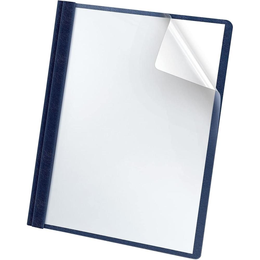 imageOxford Clear Front Report Covers Dark Blue Letter Size 25 per Box 55838EELetter