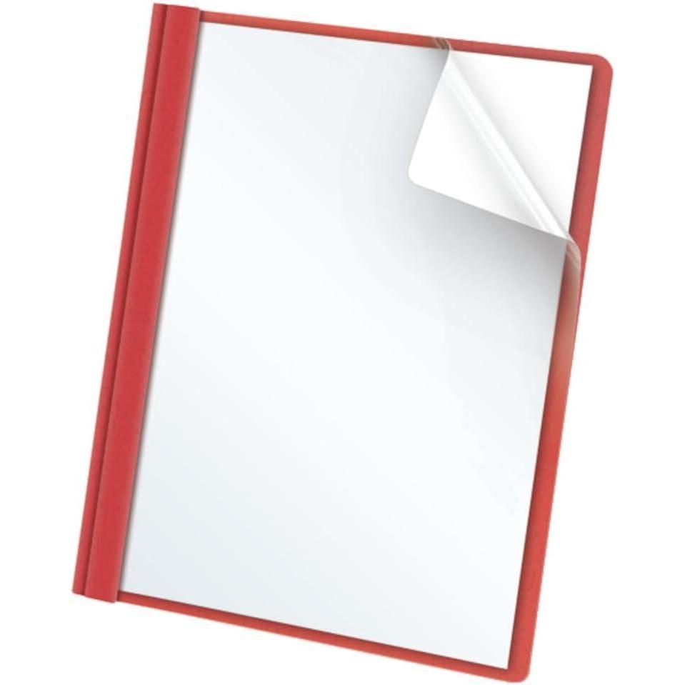 imageOxford Clear Front Report Covers Red Letter Size 25 per box 55811EELetter