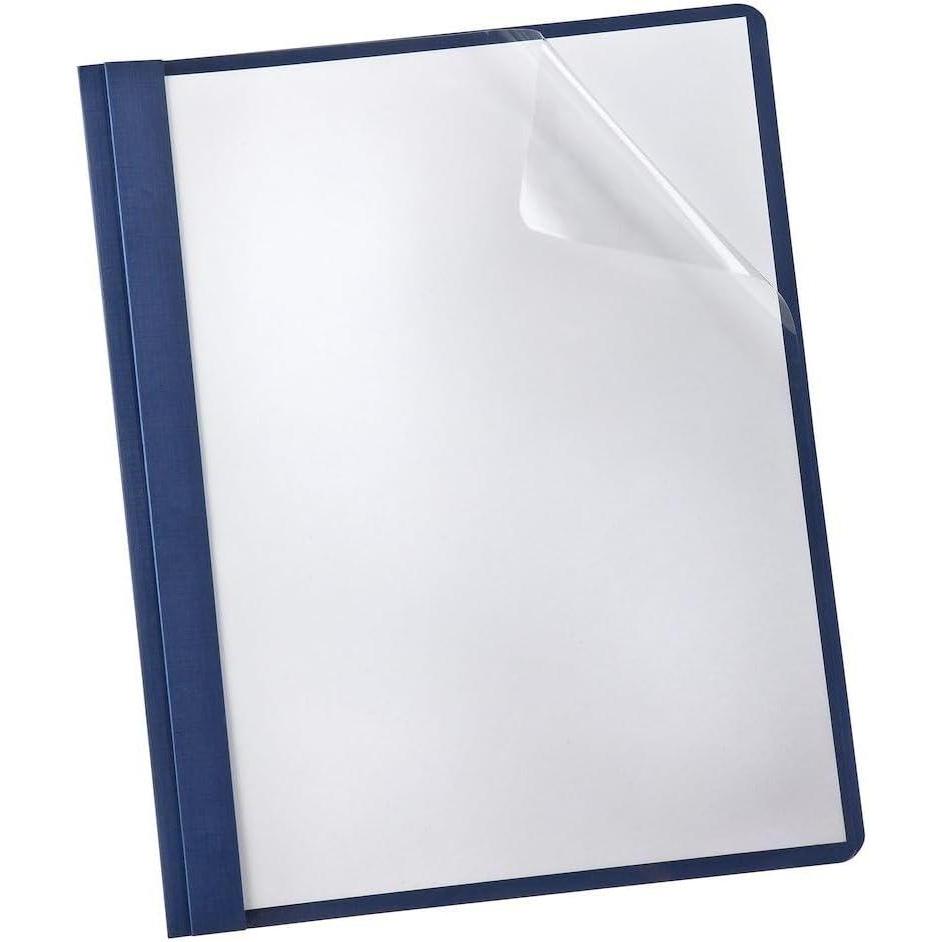 imageOxford Linen Clear Front Report Covers Letter Size Black 5 Pack 50406Navy
