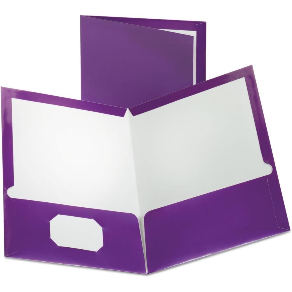 imageOxford Metallic TwoPocket Folders Teal Letter Size 25 per Box 5049561Purple