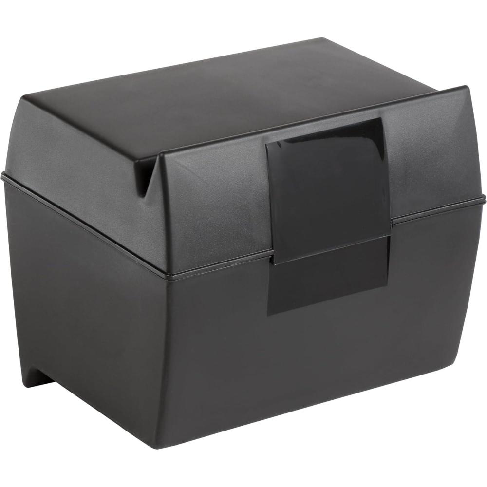 imageOxford Plastic Index Card Box 5 x 8 Inches 500 Card Capacity Black 015815 x 8