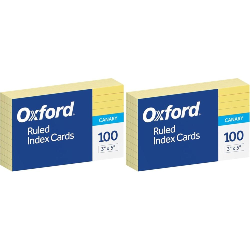 imageOxford Ruled Color Index Cards 3quot x 5quot Canary 100 Per Pack 7321 CAN100 Count Pack of 2