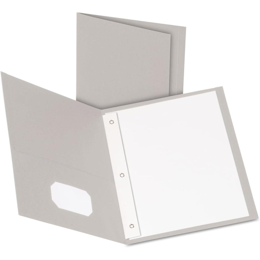 imageOxford TwoPocket Folders wFasteners Blue Letter Size 25 per box 57702Gray