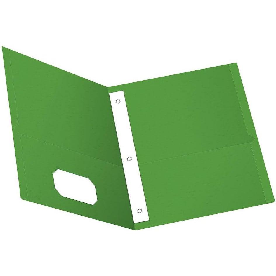 imageOxford TwoPocket Folders wFasteners Blue Letter Size 25 per box 57702Light Green
