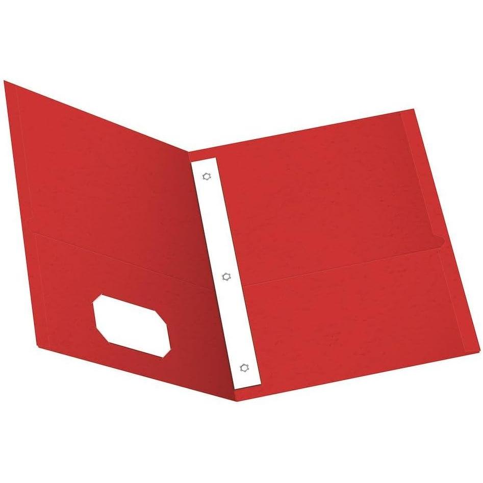 imageOxford TwoPocket Folders wFasteners Blue Letter Size 25 per box 57702Red