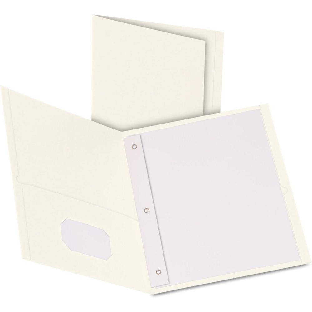 imageOxford TwoPocket Folders wFasteners Blue Letter Size 25 per box 57702White