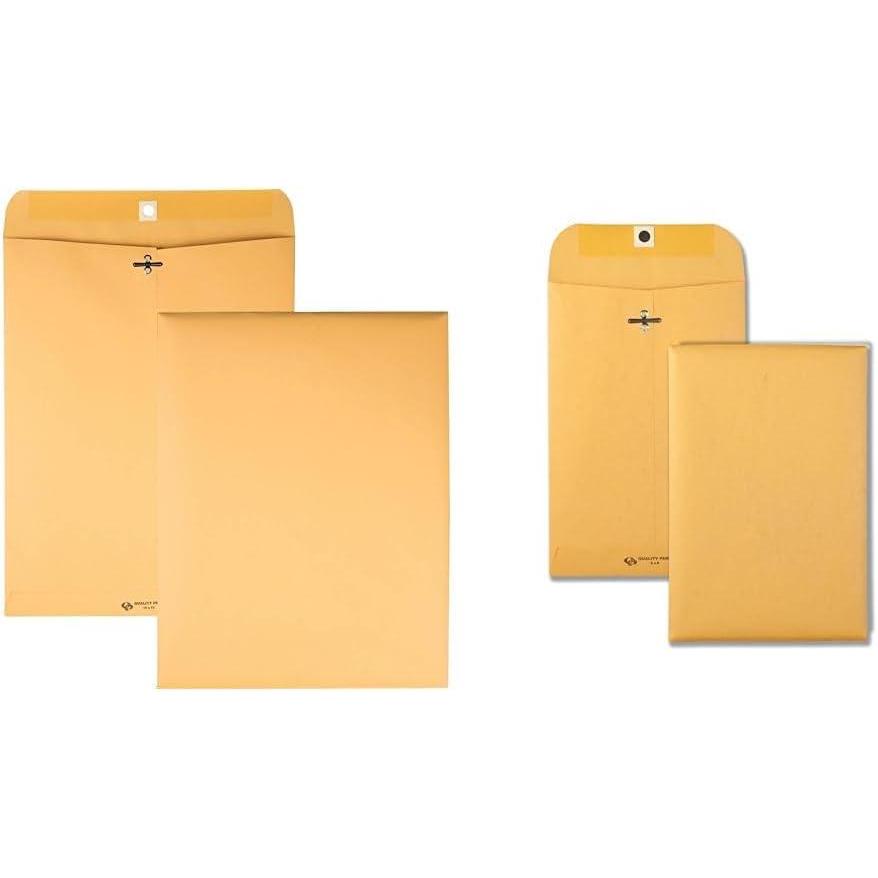 imageQuality Park 10quot x 13quot Clasp Envelopes Heavy 32 lb Brown Kraft Gummed Flap 100Box QUA37797100 Count Pack of 1
