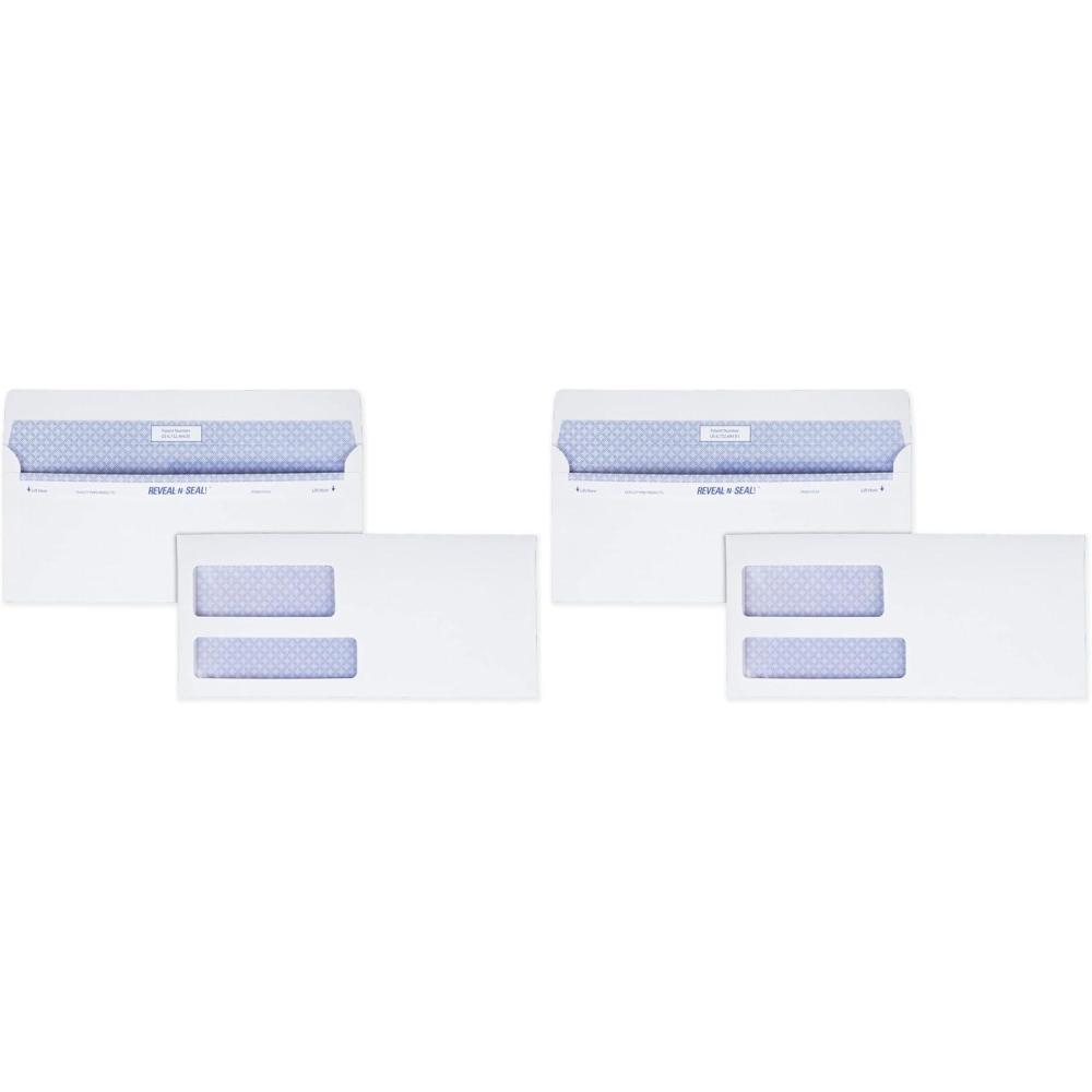 imageQuality Park 9 Security Envelopes Double Window Tamper Evident Self Seal InvoicesQuickBooks Statements 378quot x 878quot 24 lb White 500Box QUA67529378 x 879 Pack of 2