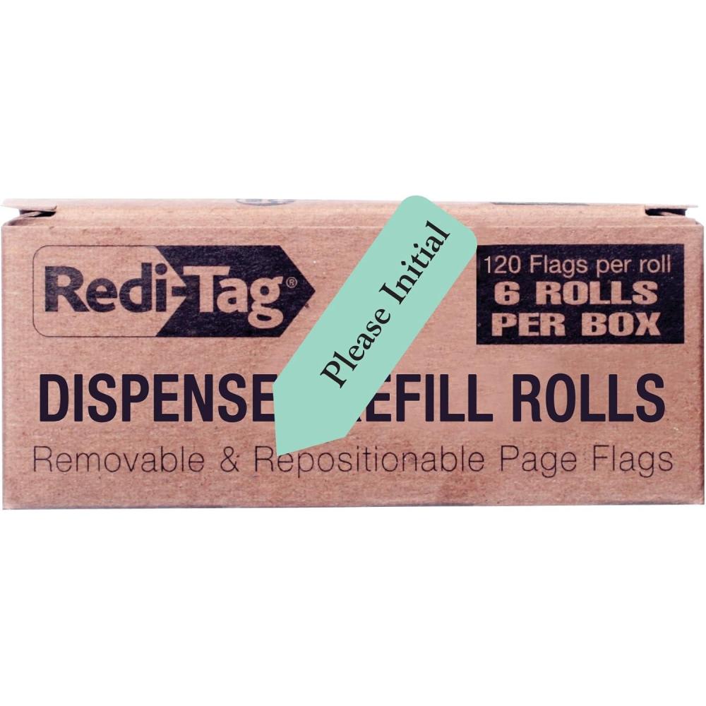 imageRediTag 6Roll Refill NonArrow Dispenser Flags Firmar Aqui Sign Here Spanish Language Red 91004Mint