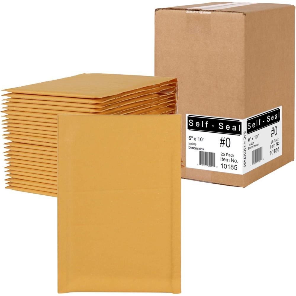 imageSealed Air 10185 Jiffylite Self Seal Mailer 0 6 x 10 Golden Brown Case of 25