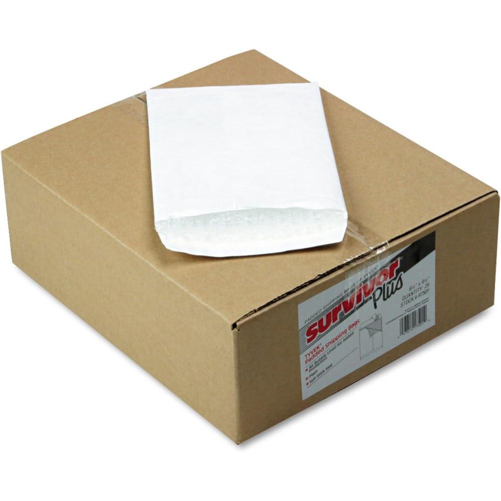 imageSurvivor R7501 DuPont Tyvek Air Bubble Mailer Self Seal 6 12 x 9 12 White Box of 25