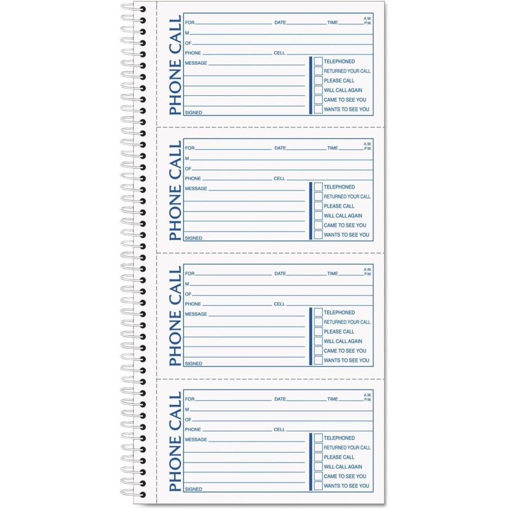 imageTOPS Phone Message Forms Book Carbonless Duplicate 275 x 5 Inches 400 Sets per Book 40031 Count Pack of 1