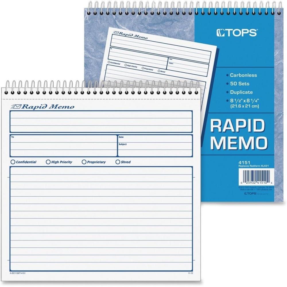 imageTops Correspondence Forms TOP4151WhiteCanary8 12 In X 7 34 In