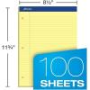 Ampad Evidence Dual Ruled Pad, Legal Ruling, Size 8.5 x 11.75 Inches, Canary Paper, 100 Sheets Per Pad (20-243)