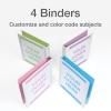 Cardinal 3 Ring Binders, Binders for School and Office, Durable 1 Inch, Round Rings, Holds 225 Sheets, ClearVue Presentation View, Non-Stick, Two-Tone Pastel Interiors, 4 Pack (1002479)