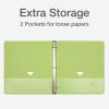 Cardinal 3 Ring Binders, Binders for School and Office, Durable 1 Inch, Round Rings, Holds 225 Sheets, ClearVue Presentation View, Non-Stick, Two-Tone Pastel Interiors, 4 Pack (1002479)