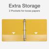 Cardinal Two Tone 3 Ring Binders, Binders for School and Office, Black/Rainbow, Durable 1.5 inch Round Rings, Holds 350 Sheets, Presentation Cover, Clear Pockets, Non-Stick, 6 Pack (1000834)