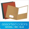 EarthWise by Oxford Two-Pocket Folders, Natural, Letter Size, 25 per Box, (78542)(Assorted Colors)