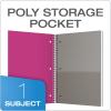 Oxford 1-Subject Poly Notebook, 8.5 x 11 inches, 3-Hole Punch, College Rule, 100 Sheets Per Journal, Durable Poly Storage Pocket, Colors May Vary (10590)