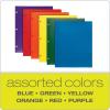 Oxford 2 Pocket Folders, Plastic Portfolio, Folder for School and Office, 2-Pocket Paper Organizer, 3 Hole Punch, Letter Size, Asst. Colors (Blue, Green, Yellow, Orange, Red, Purple), 6 Pack (14187)(Letter Size)