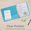 Oxford 3 Ring Binders, 1.5 inch ONE-Touch Easy Open D Rings, Durable Binders for School and Office, ClearVue, Xtralife Hinge, Non-Stick, PVC-Free, Assorted Colors, Holds 375 Sheets, 4 PK (79908)(2.0 Inch)