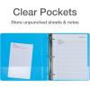 Oxford® 3 Ring Binders, Binders for School and Office, Durable 2 inch D Rings, Holds 540 Sheets, ClearVue™ Presentation Binder, Green, 4PK(Blue)